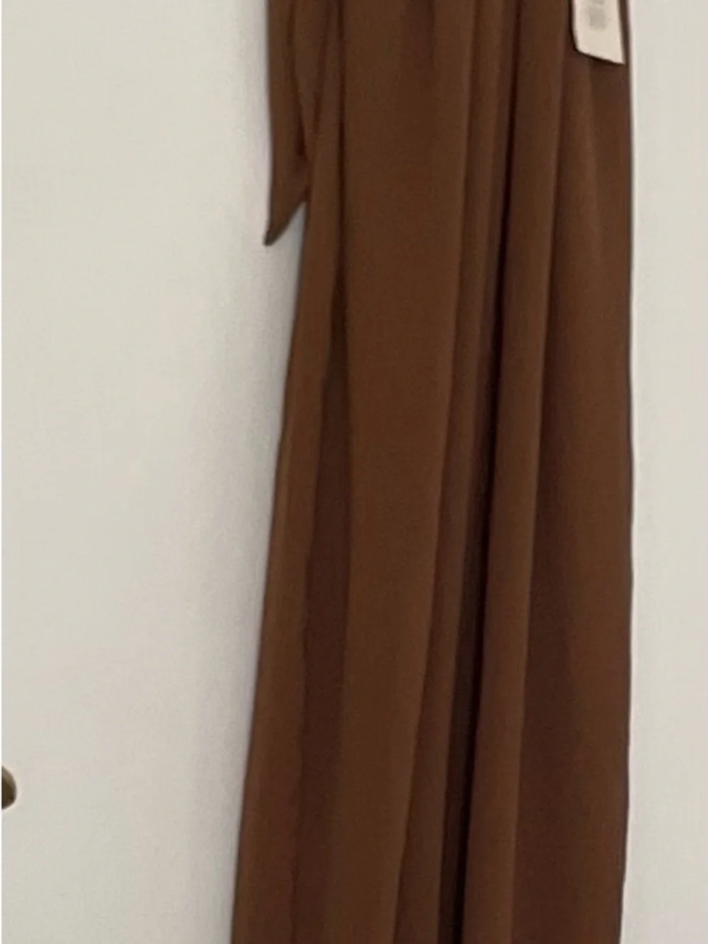 Italian made Brown Halter Maxi Dress with Gold Ring Detail - Picture 7 of 9
